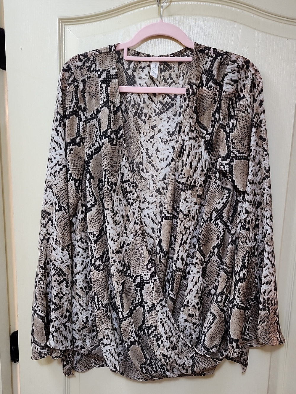 LOVE SNAKESKIN PRINT BLOUSE